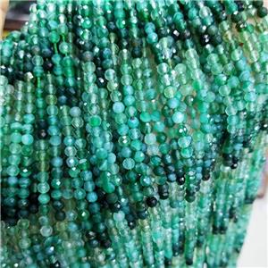 Natural Green Agate Beads Dye Faceted Round, approx 4mm
