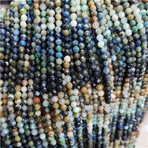 Natural Chrysocolla Beads Multicolor Faceted Round, approx 3mm