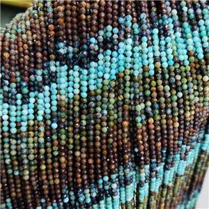 Natural Turquoise Beads Multicolor Faceted Round, approx 2mm