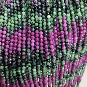 Natural Ruby Zoisite Beads Faceted Round, approx 3mm