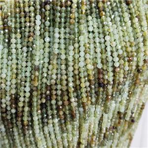 Natural Green Garnet Beads Faceted Round, approx 3mm