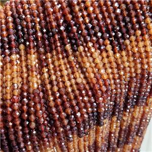 Natural Orange Garnet Beads Tiny Faceted Round, approx 3mm