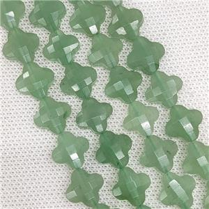 Natural Green Aventurine Clover Beads Faceted, approx 13mm, 31pcs st