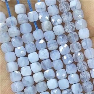 Natural Blue Lace Agate Beads Faceted Cube, approx 3.7-4.4mm