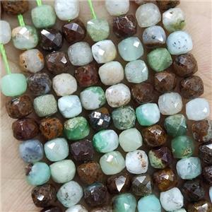 Natural Australian Chrysoprase Beads C-Grade Faceted Cube, approx 3.7-4.4mm