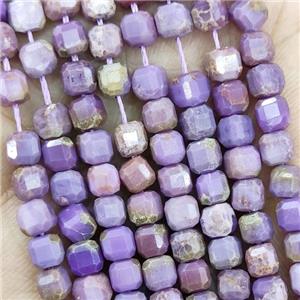 Natural Phosphosiderite Beads Lavender Faceted Cube, approx 3.7-4.4mm