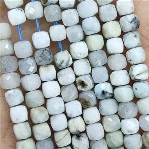 Natural Hemimorphite Beads Lt.blue Faceted Cube, approx 3.7-4.4mm
