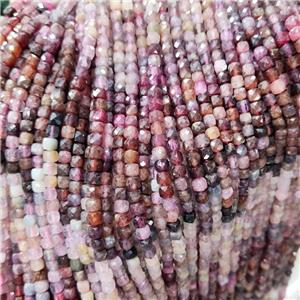 Natural Ruby Corundum Beads Pink Faceted Cube, approx 3.7-4.4mm