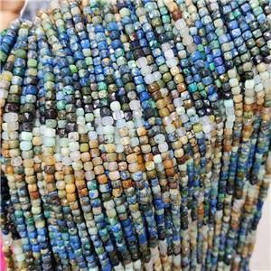 Natural Chrysocolla Beads Multicolor Faceted Cube, approx 3.7-4.4mm