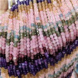 Natural Gemstone Beads Mixed Faceted Cube, approx 3.7-4.4mm