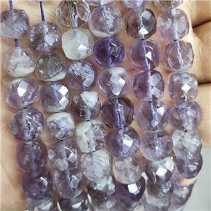 Natural Amethyst Beads Lt.purple Faceted Cube, approx 8.5-10mm