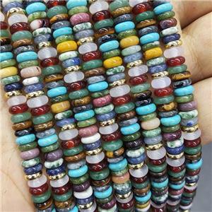 Mixed Gemstone Heishi Spacer Beads, approx 6mm
