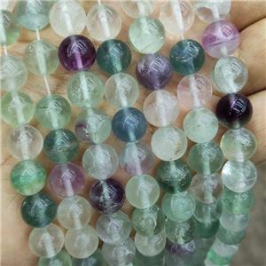 Natural Fluorite Beads Multicolor Smooth Round, approx 12mm dia