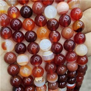 Natural Agate Beads Red Dye Smooth Round, approx 12mm dia