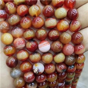 Natural Agate Beads Red Dye Smooth Round, approx 10mm dia