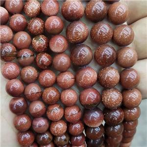 Gold SandStone Beads Smooth Round, approx 6mm dia