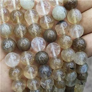 Synthetic Quartz Beads Coffee Smooth Round, approx 10mm dia