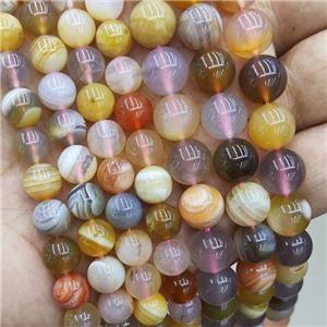 Natural Botswana Agate Beads Multicolor Smooth Round, approx 10mm dia