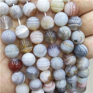 Natural Botswana Agate Beads Gray Smooth Round, approx 10mm dia