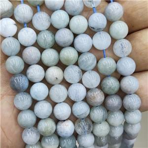 Natural Aquamarine Beads C-Grade Smooth Round, approx 6mm dia
