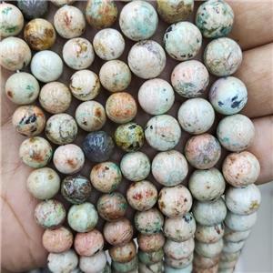 Natural Peru Turquoise Beads Peach B-Grade Smooth Round, approx 8mm dia