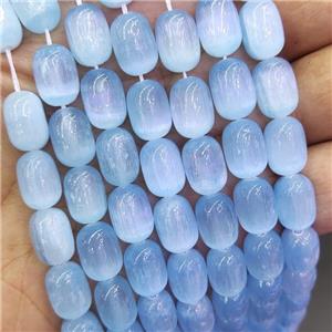 Blue Selenite Barrel Beads, approx 8x12mm