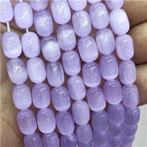 Purple Selenite Barrel Beads, approx 8x12mm
