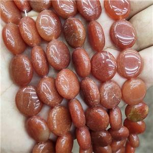 Red Aventurine Oval Beads, approx 14-16mm