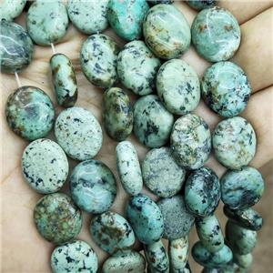 Natural African Turquoise Oval Beads Green, approx 14-16mm