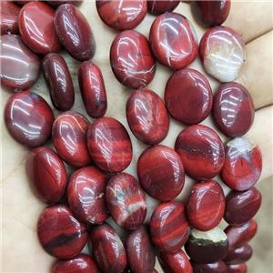 Natural Poppy Jasper Oval Beads, approx 14-16mm