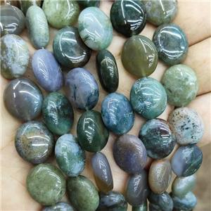 Natural Indian Agate Oval Beads Green, approx 14-16mm