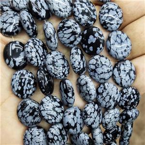 Natural Snowflake Jasper Oval Beads Black White, approx 14-16mm