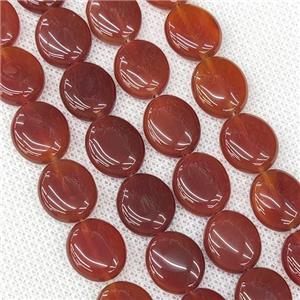 Red Carnelian Agate Oval Beads, approx 12-14mm