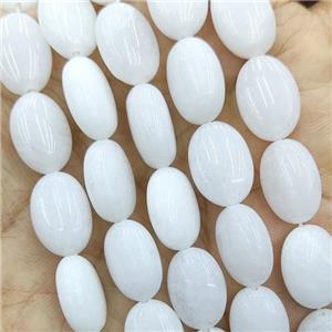 White Jade Oval Beads, approx 10-14mm