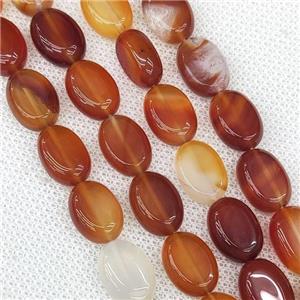 Red Carnelian Agate Oval Beads, approx 10-14mm