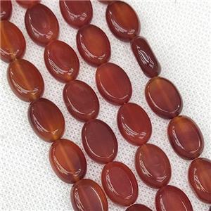 Natural Red Carnelian Agate Beads Oval Dye, approx 10-14mm