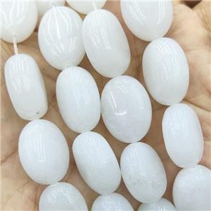 White Jade Oval Beads, approx 15-20mm
