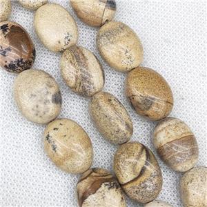 Natural Picture Jasper Oval Beads, approx 15-20mm