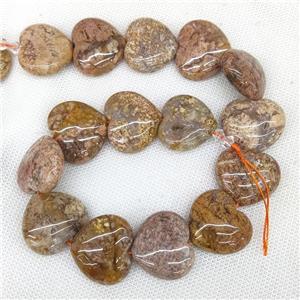 Sakura Chalcedony Heart Beads, approx 25-28mm