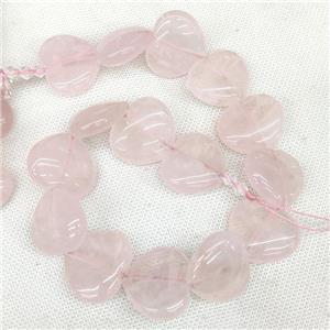 Natural Pink Rose Quartz Heart Beads, approx 25-28mm