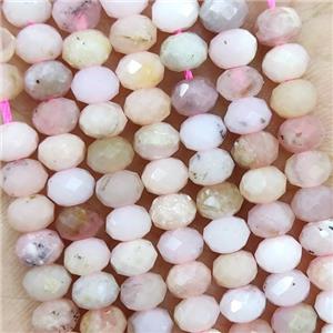 Natural Pink Opal Beads Faceted Rondelle, approx 5.6-6mm