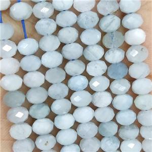 Natural Blue Aquamarine Beads Faceted Rondelle, approx 5.6-6mm