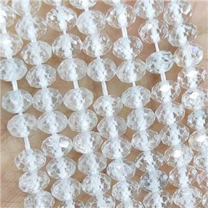 White Cubic Zirconia Beads Faceted Rondelle, approx 5.6-6mm