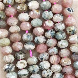 Natural Rhodochrosite Beads Pink Faceted Rondelle, approx 5.6-6mm