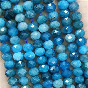 Natural Apatite Beads Blue Faceted Rondelle, approx 4.7-5.5mm