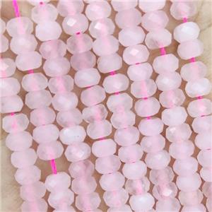 Natural Pink Rose Quartz Beads Faceted Rondelle, approx 4.7-5.5mm
