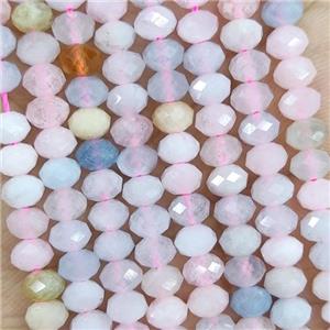 Natural Pink Morganite Beads Faceted Rondelle, approx 4.7-5.5mm