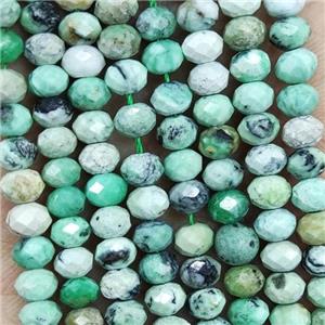 Natural Variscite Beads Green Faceted Rondelle, approx 4.7-5.5mm
