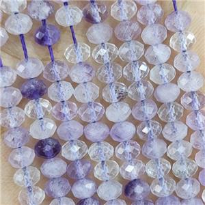 Natural Amethyst Beads Lt.purple Faceted Rondelle, approx 4.7-5.5mm