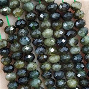 Natural Green Tourmaline Beads Faceted Rondelle, approx 4.7-5.5mm